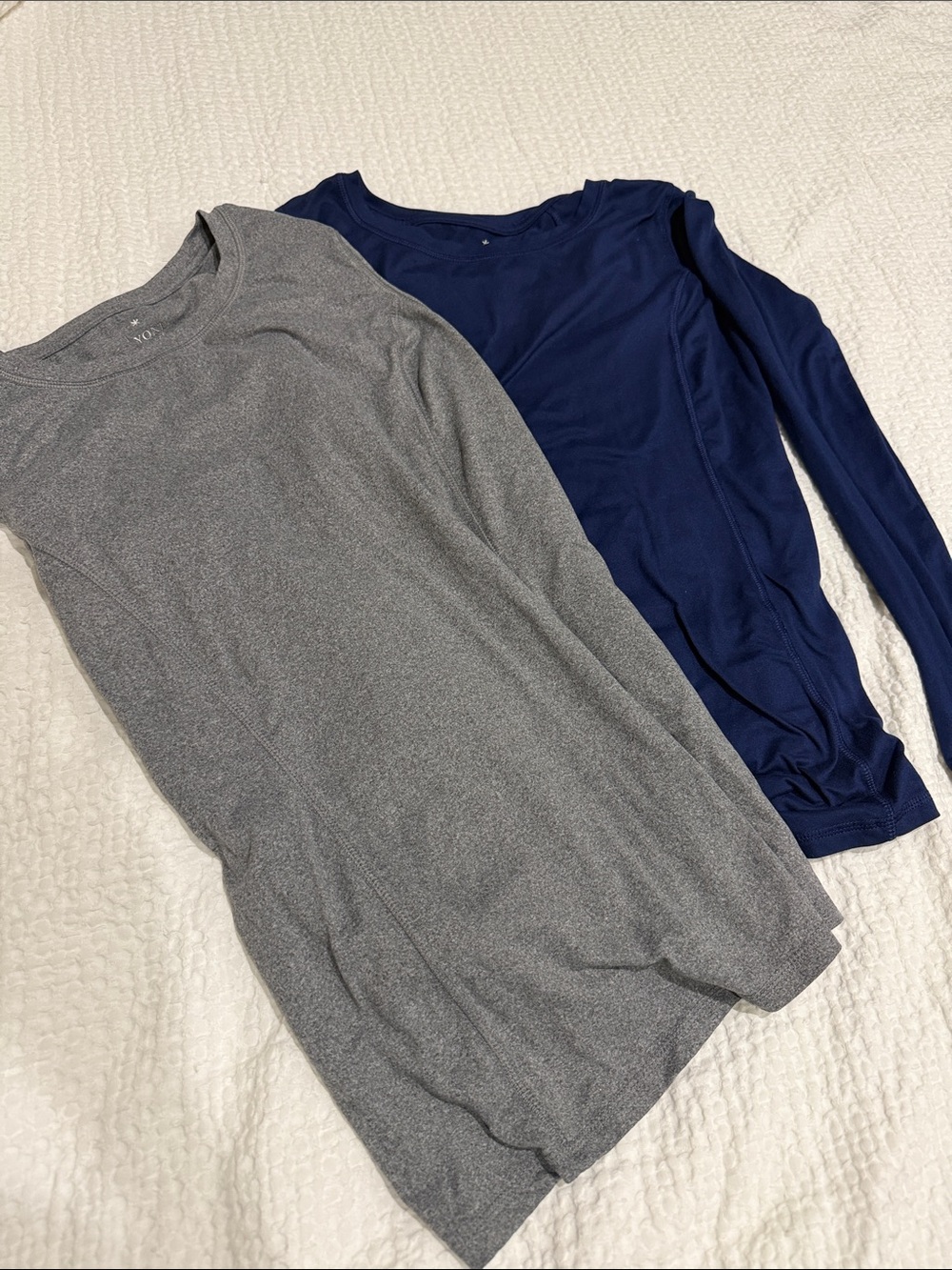Women's Long Sleeve Tee Duo - Gray & Navy Classic Layers